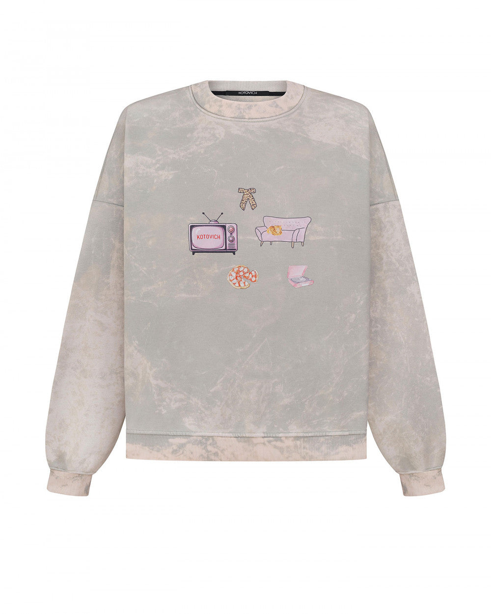 Світшот виварений з принтом TV