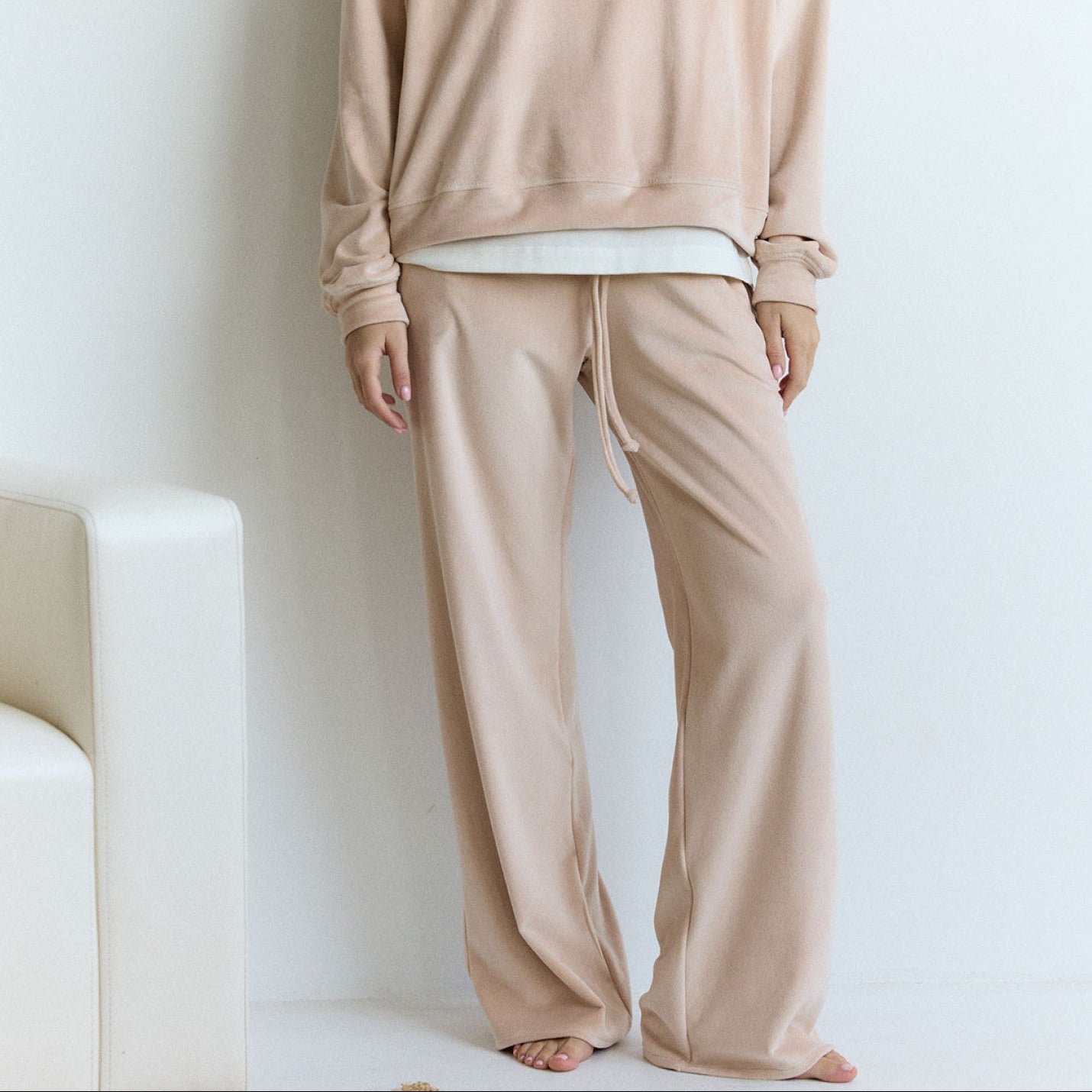 Штани зі шнурком утеплений велюр