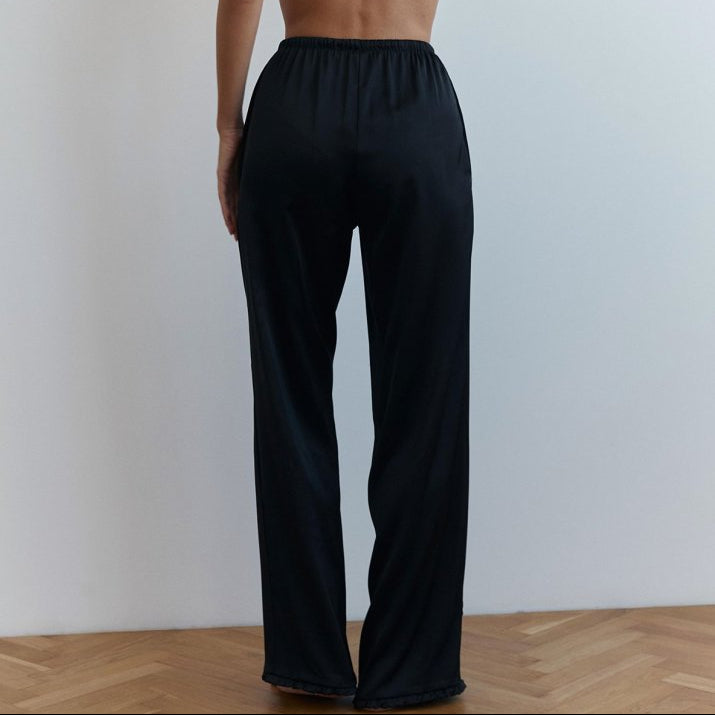 Штани з рюшем сатин